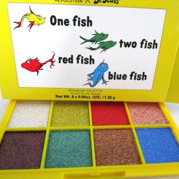 Revolution X Dr. Seuss Eye Shadow Palette One Fish Two Fish Red Fish Blue Fish - Picture 1 of 6